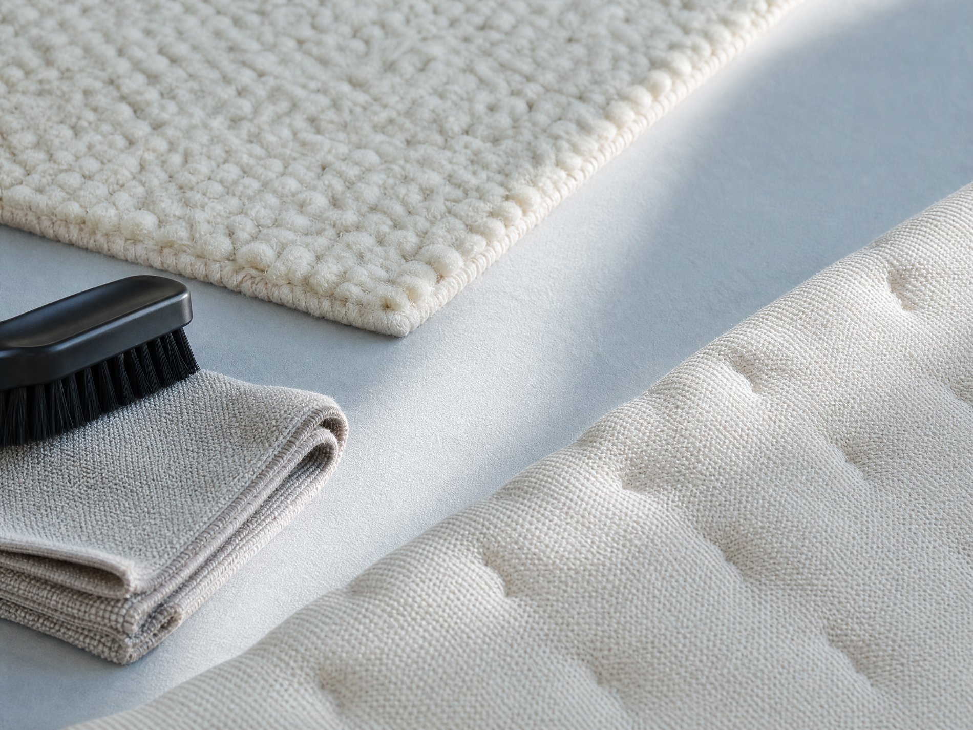 Détail de textiles soignés dans un intérieur lumineux